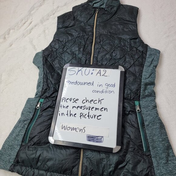 Lululemon Women's Dark Teal Down For A Run Slim Full-Zip Puffer Vest Size 10 - Picture 7 of 7